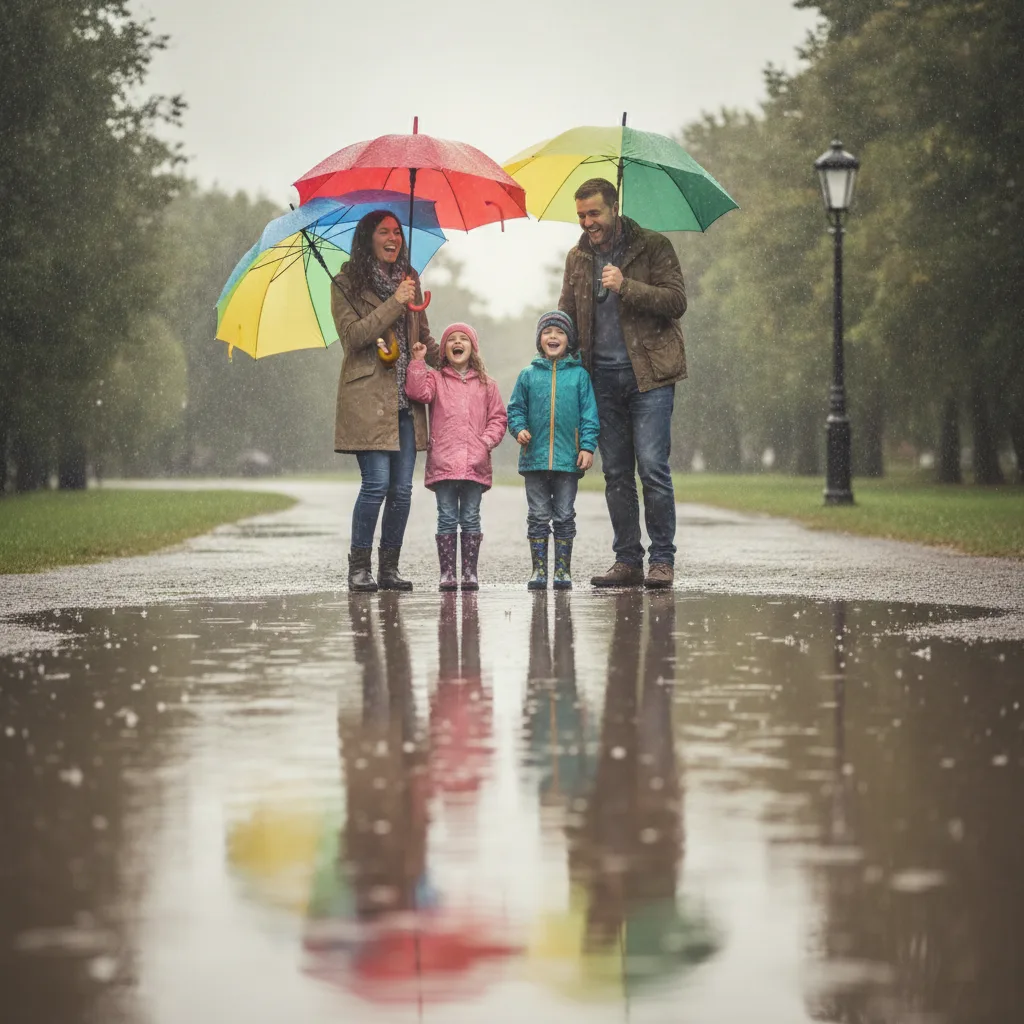 Photo de famille sous la pluie | guide complet - photo famille sous pluie