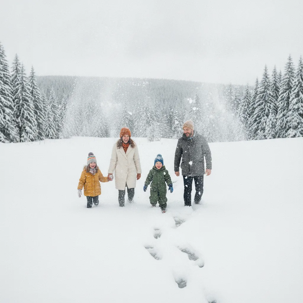 Séance photo famille neige Loire, conseils et lieux 2026 - seance photo famille neige loire